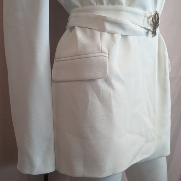 Pinko Cola 1 Giacca White Belted Jacket size 10 - Picture 5 of 13